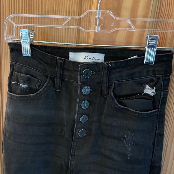 Kancan High Rise Button Fly Black Skinny Jeans - Picture 2 of 5